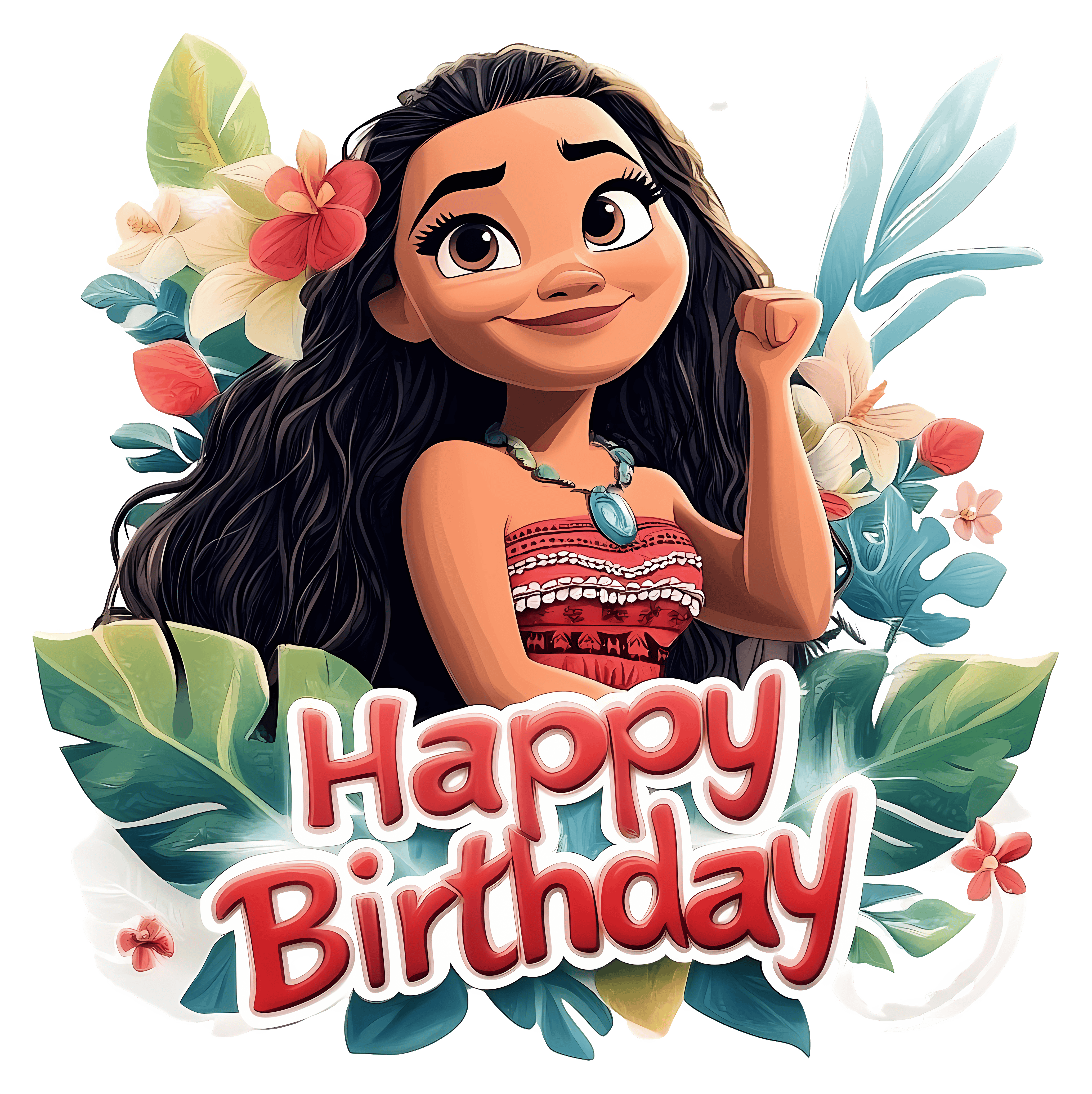 Birthday girl with cake illustration
